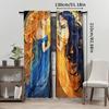 2pcs   Sun And Moon Printed Curtain for Home Decor Rod Pocket Window for Bedroom   Office   Kitchen   Living Room   And Study