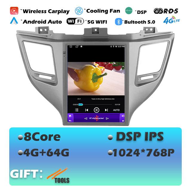 9.7'' For Hyundai Tucson 3 2015-2018 Carplay Android 14 Car Radio Multimedia Video Player Navigaion Head Unit Stereo Audio