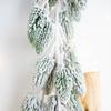 Artificial Christmas Flocked Cedar Garland, Christmas Rattan Decorations, Staircase, Fireplace, Wall and Door Decorations