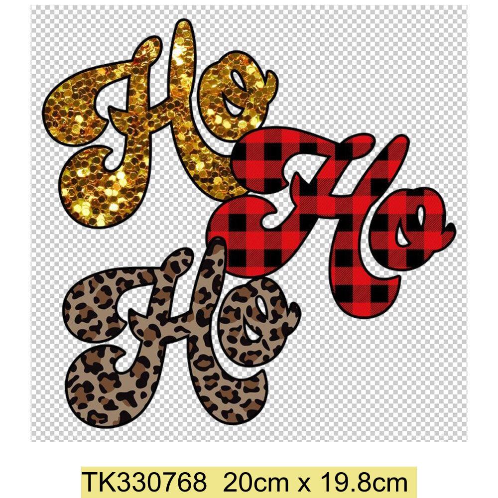 Iron On Christmas Snowmen Santa Claus Christmas Trees  Patch DIY Heat Transfer Tops Appliqued Vinyl Iron On Clothes Stickers