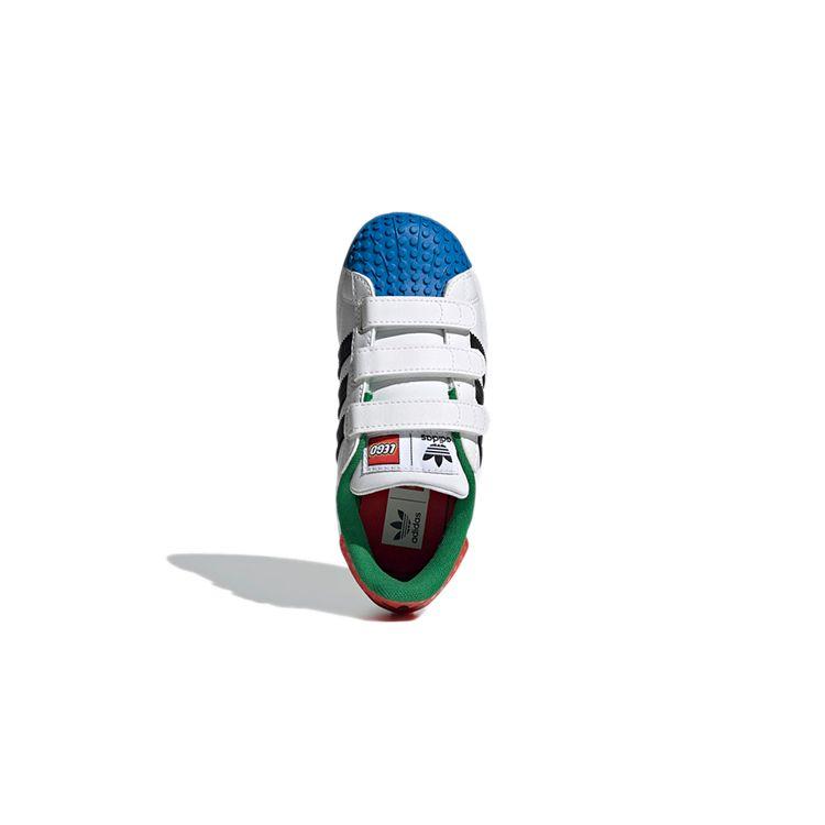 LEGO x adidas Superstar CF J White Red Blue Kids Sneakers Cloud-White  Core-Black H03963 Buy cheaply on Joom