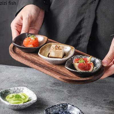 Vintage Ceramic Seasoning Dish Soy Sauce Dish Vinegar Dish Sashimi Caviar Plate Sushi Plate Dessert Plate Specialty Tableware