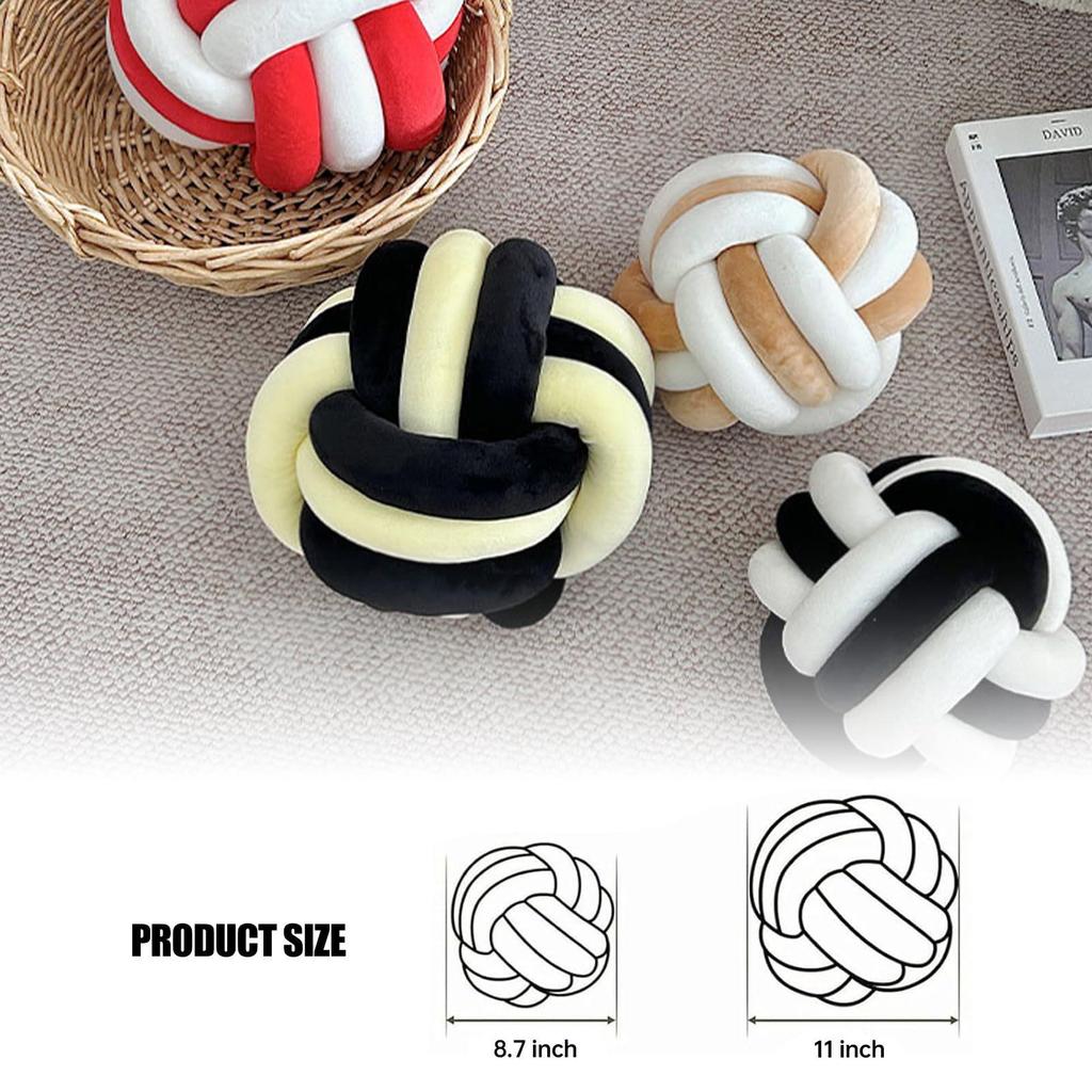 Handmade Multi-Color Knot Ball Pillow for Sofa, Bed, or Lumbar Support