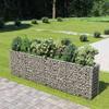 Raised Gabion Planter, Galvanized Steel, 360X50X100 Cm