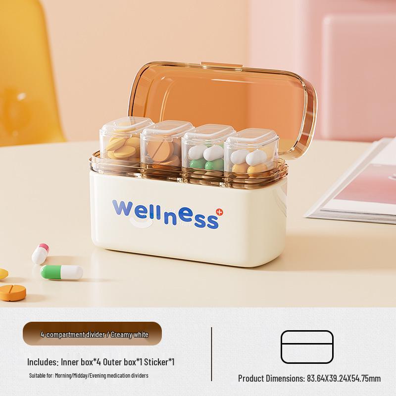 Portable Large-Capacity Medicine Organizer and Daily Medication Reminder