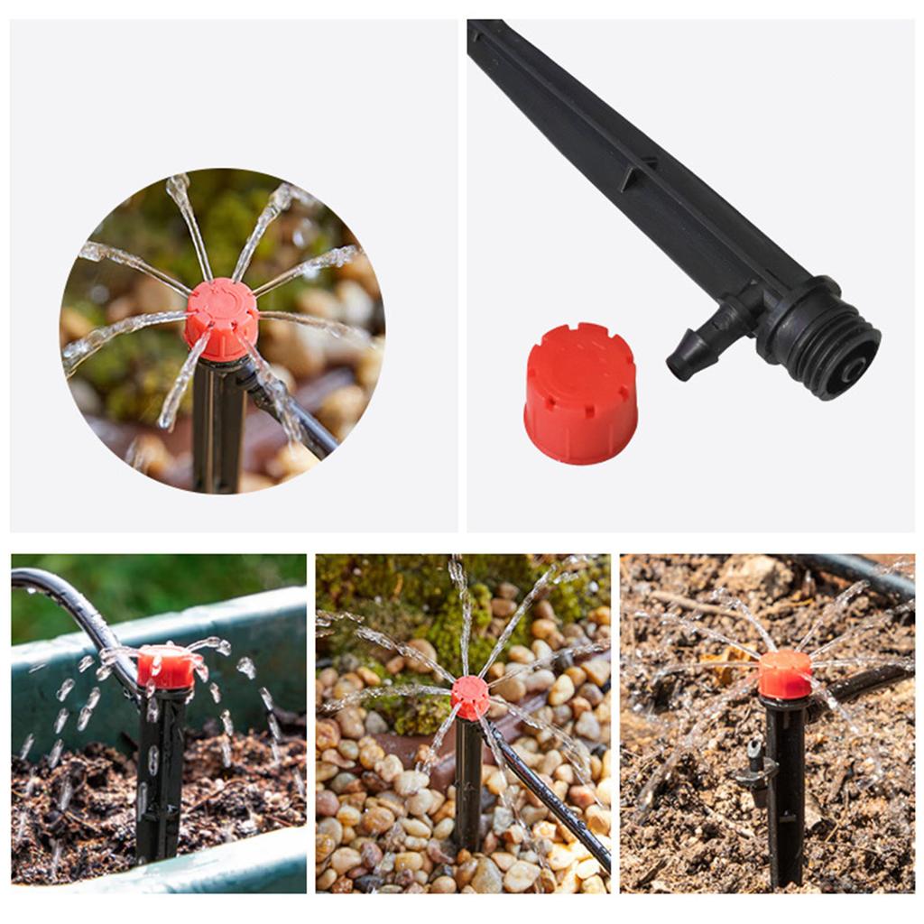 100Pcs Drip Emitters Adjustable 360 Degree Eight/Five Hole Water Flow Dripper for Drip Irrigation Emitters Greenhouse
