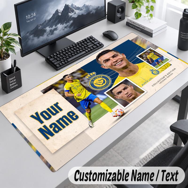 Cristiano Ronaldo Personalized Large Mouse Pad Custom Name Text Extended Desk Mat Gaming Mousepad