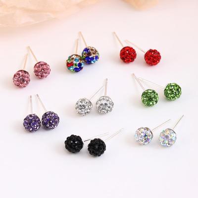 Silver Needle Rhinestone Shambhala Earrings - Multicolor, High-End, Fashionable, Luxurious Style for Ladies.