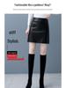 2025 New Coffee-Colored Women's Petite Leather Half-Skirt – Autumn/Winter Slimming Hip-Hugging Short Skirt for Commuting