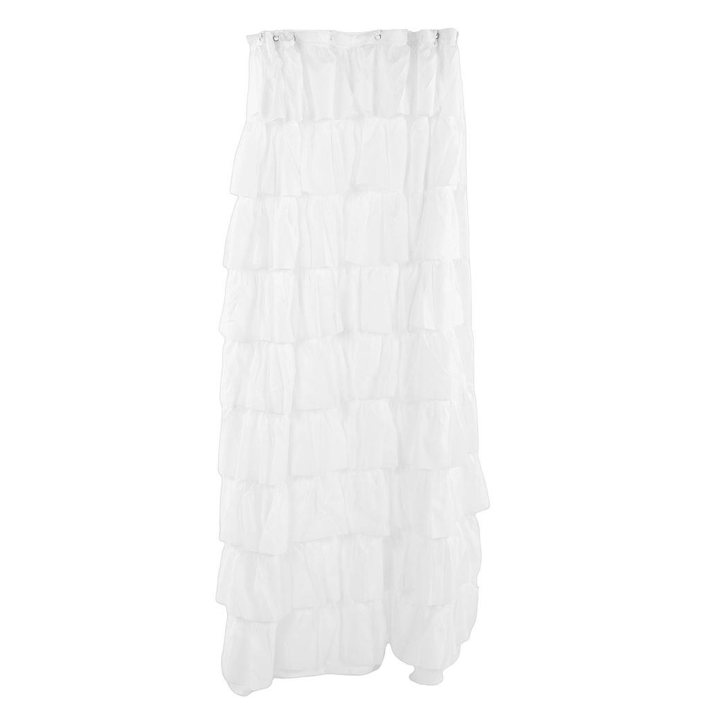 Shower Curtain 70 inch Boho Vintage Ruffle Bathroom Curtain with Hooks for Decoration
