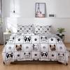 3D Hund Sengetøy Sett Søt Fransk Bulldog Valp Dynetrekk Sett Tegneserie Sengeoverkast Kjæledyr Dyr Hjemmetekstiler Queen 2/3 stk King Full