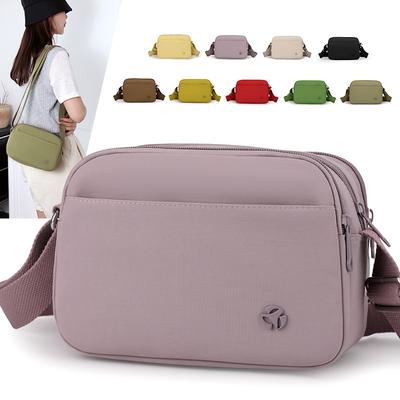 Multi-Compartment Messenger Bag Lightweight Nylon Middle-Aged Women's Bag Large Capacity Shoulder Small Square Bag