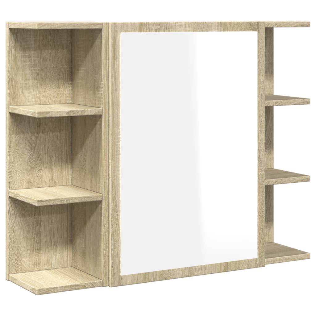 Badezimmer-Spiegelschrank, Badezimmer-Hänge-Badewannenspiegel Mit Ablagefach Hinter Dem Spiegel, 80x20,5x64 Cm Holzwerkstoffplatte