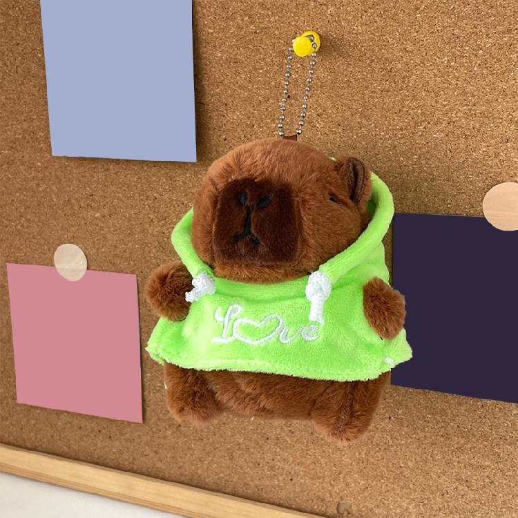 Lovely Hangings Decorations Sweet Plush Hoodies Capybara Keychain Pendant Keyring Decoration Bag Hangings Ornament