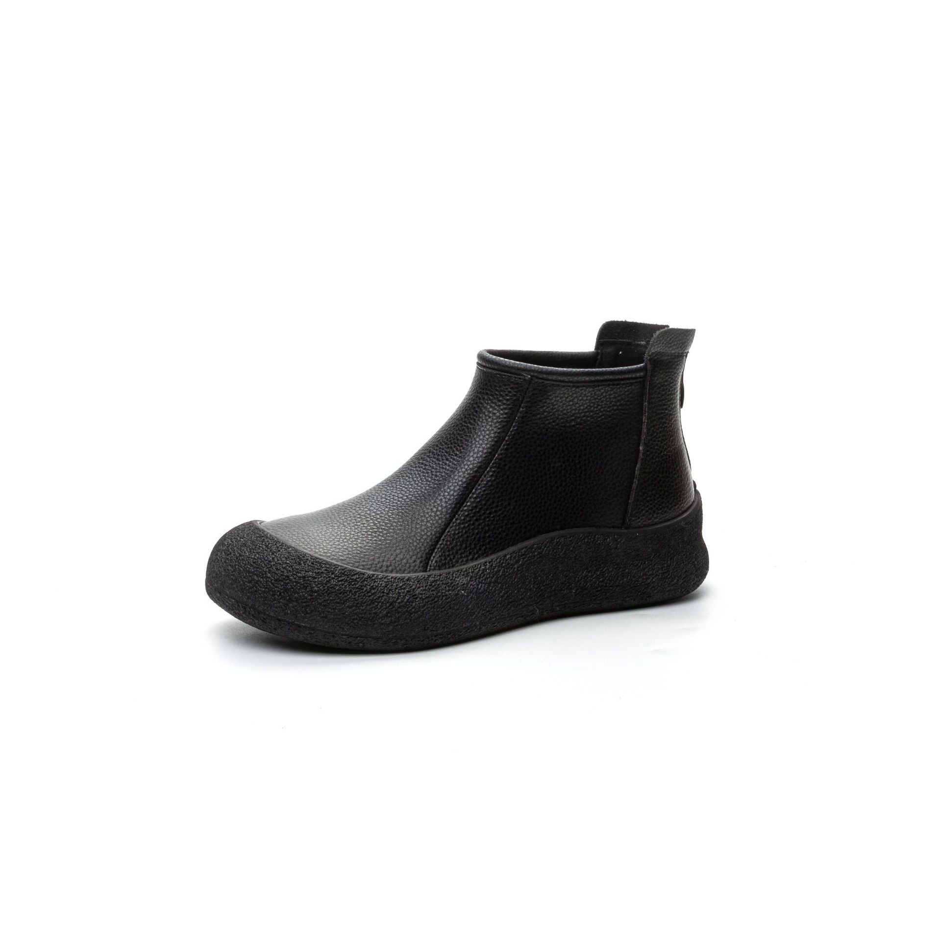 

Women s Boots Autumn Winter New Flat-bottomed Round Head Casual Retro Soft-soled Soft-faced Ankle Boots Women s Large-size41-43 40 чорний