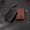 Humerpaul Συσκευασία συσκευασίας δώρου Γνήσιο δέρμα Ανδρικό πορτοφόλι Rfid brush slim card bag Αντικλεπτική αλυσίδα