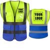 Vestă de siguranță reflectorizantă cu logo/text personalizat, vizibilitate ridicată, vestă de lucru, uniforme pentru construcții, vestă de siguranță pentru ingineri