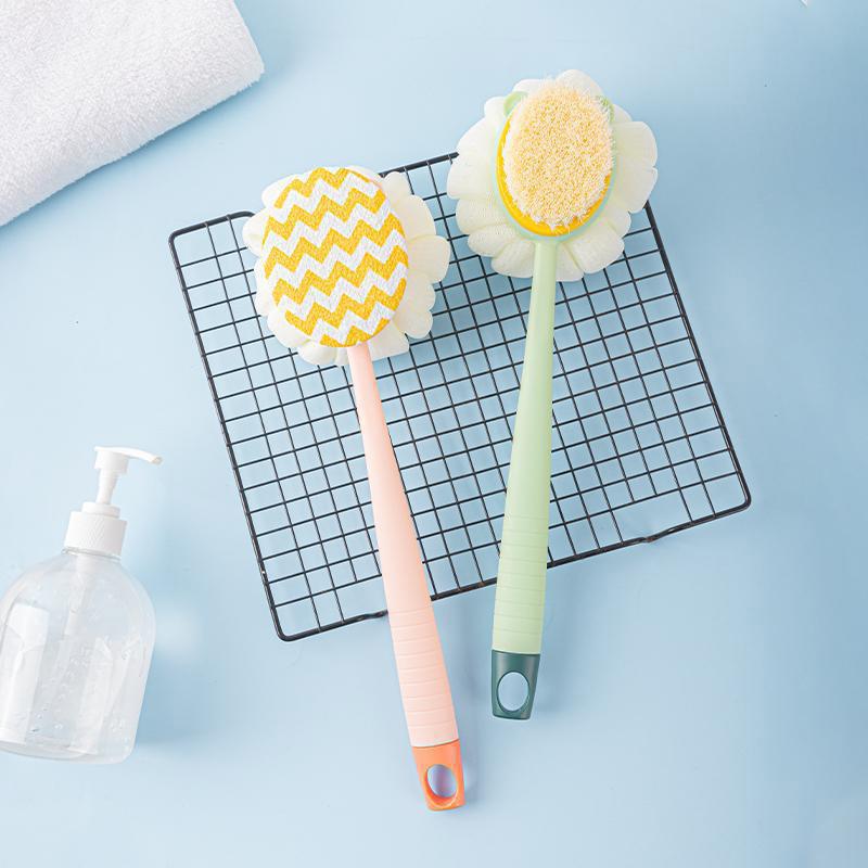 Back Scrubber Long Handle Shower Body Brush with Soft Mesh Soft Bristle Bath Brush For Women Skin Powerful Back Scrub Brus