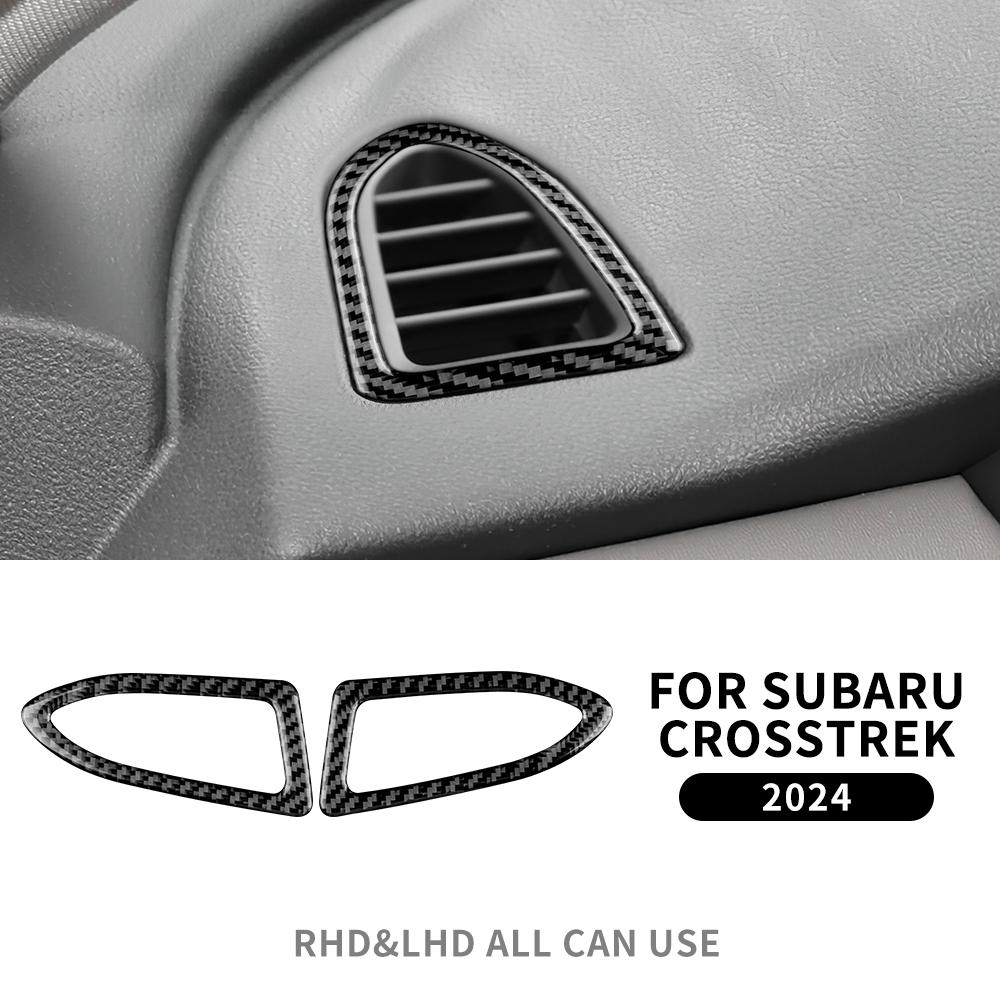 Real Soft Carbon Fiber Sticker For Subaru Crosstrek 2025 For Impreza 2025 Car Air Outlet Interior Trim RHD LHD Accessories