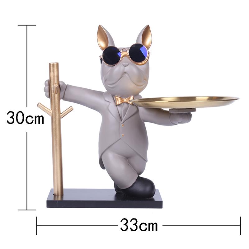 Französische Bulldogge Ornament Tablett - Heimdeko Schlüsselhalter