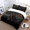 Dark Warrior Bedding Set with Fiery Scene Bedding set (1 duvet cover, 2 pillowcases, duvet not included)
