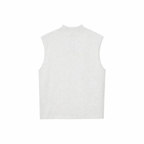 adidas half-high neck pullover sleeveless sports vest, unisex, light gray