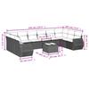 10-teiliges Gartensofa-Set mit Kissen Graues Poly-Rattan