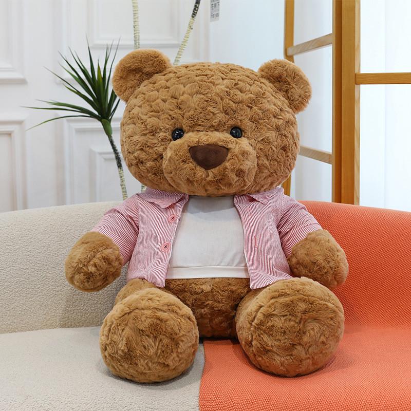 

Bear Teddy Strap Pants Shirt Design Plush Toy Room Decoration Valentine Gift Day Shirt Pink,45cm