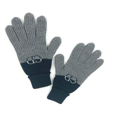 Dior 213MG01AT481 Bicolor CD Logo Gloves Accessories Gloves Wool gray/Black