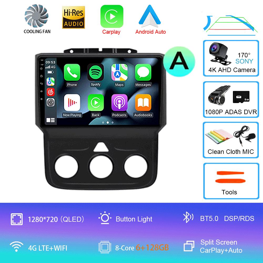 Android 14 Car Radio For T Dodge Ram 1500 2500 3500 2013-2018 Multimedia Stereo Video Player WiFi 4G Carplay Auto GPS Navigation