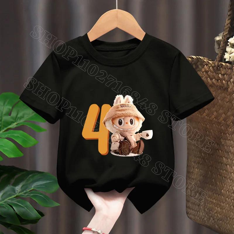 

Футболка на день рождения для мальчиков и девочек, детское шоу, хлопок, модная, мультяшная, аниме, с графическим принтом, топы, крутая, удобная, подарок 120