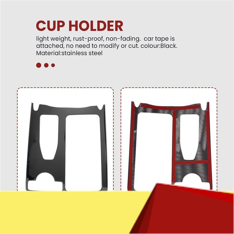 

Car Center Console Water Cup Holder Frame Cover Trim Accessories For Mercedes Benz C Class W204 C180 C200 2007-2014(RHD)-M53K чорний