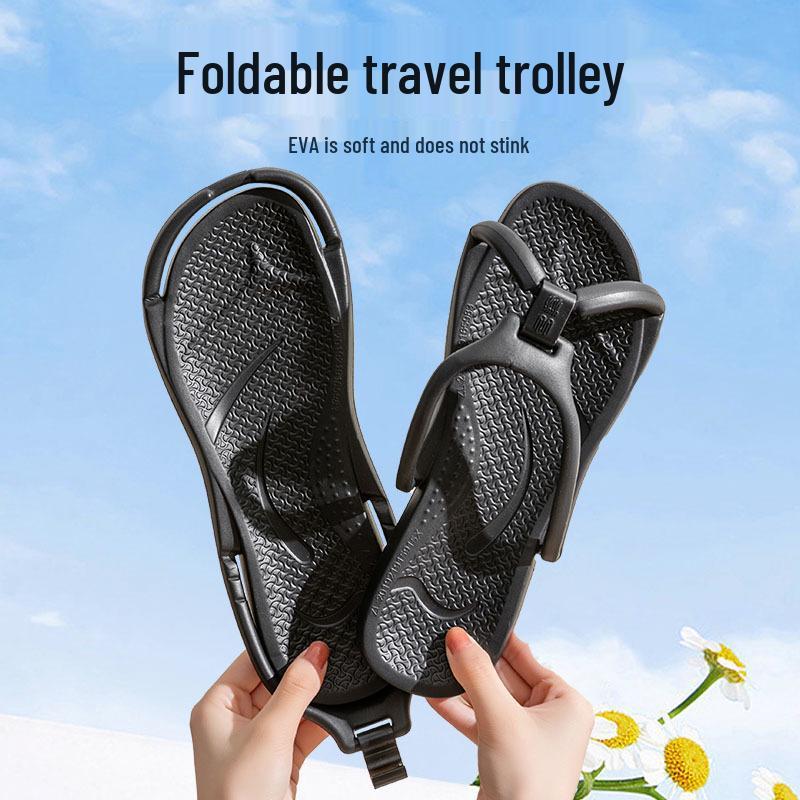 Portable Non-Slip Foldable Travel Slippers for Men - Lightweight, Disposable, Essential for Business Trips and Hotel Showers