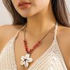 Ingemark Bohemian Big Flower Pendant Pendant Choker Necklace for Women Trendy Red Rope Adjustable Chain Aesthetics Jewelry Gift