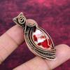 Kingman Red Mohave Copper Turquoise Gemstone Pendant Copper Wire Wrapped Pendant