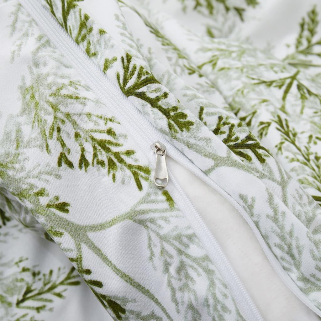 Sage Green Leaves Duvet Cover Full King, Farmhouse Botanical Bedding Set for Girls Teen Garden Plant Leaf Reversible Quilt Cover