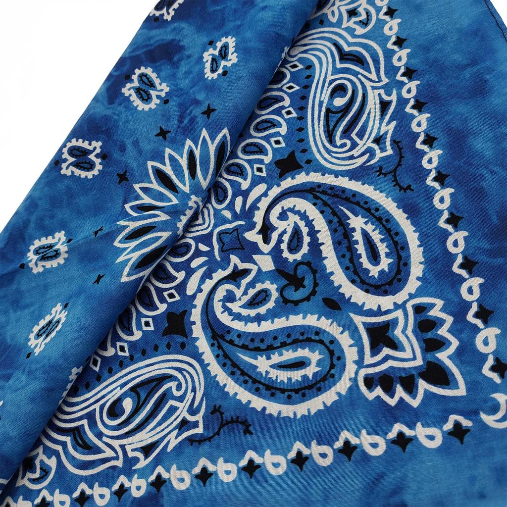 kakatrend bandana paisley 100% cotton tie-dye light blue adult bandana handkerchief unisex durag large size men's sky blue 55cm x 55cm
