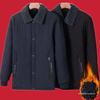 Men's Thickened Cotton Lapel Coat - Warm Winter Jacket for Mid-Aged and Elderly - Plus Size Available
