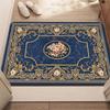 Luxury Green Floral Doormat Vintage European Golden Flower Ornate Pattern Elegant Indoor Entrance Rug