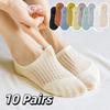 10Pairs Non Slip Invisible Boat Socks Thin Short Hosiery Casual Short Ankle Socks Summer