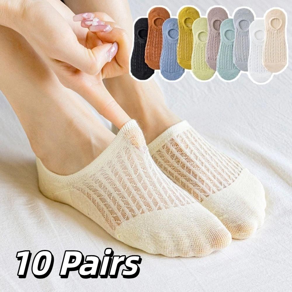 10Pairs Thin Invisible Boat Socks Mesh Short Hosiery Elastic Short Ankle Socks  Girl