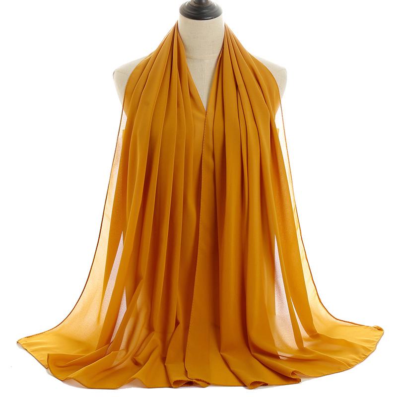 Good Stitching Muslim Chiffon Hijabs for Women Solid Chiffon Shawl Scarf Head Wraps Foulard Femme Hijab Scarves Muslim Turban