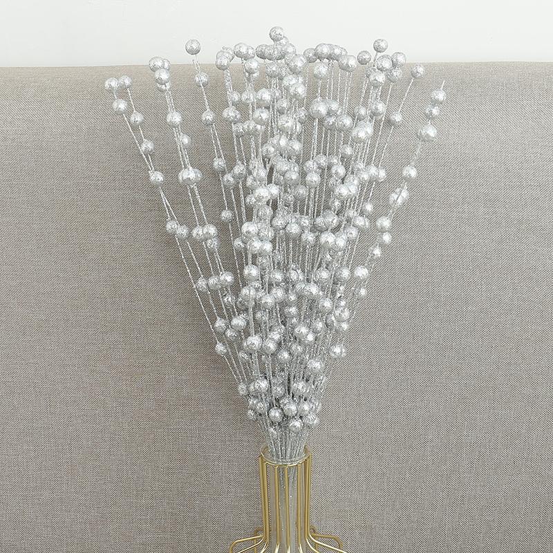 

Рождественские Ягоды Искусственные Цветы Пена Золотой Серебряный Блеск Букет Дом Рождество Свадебный Декор Венок DIY Ремесла Оптом