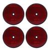 4Pcs Safety Reflectors Red Round 72mm Dia with Screw for Mailboxes Driveway Tunnels Post Cars Trailer Red