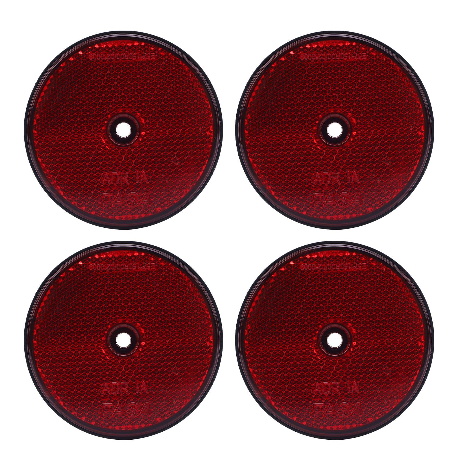 

4Pcs Safety Reflectors Red Round 72mm Dia with Screw for Mailboxes Driveway Tunnels Post Cars Trailer Red Red красный