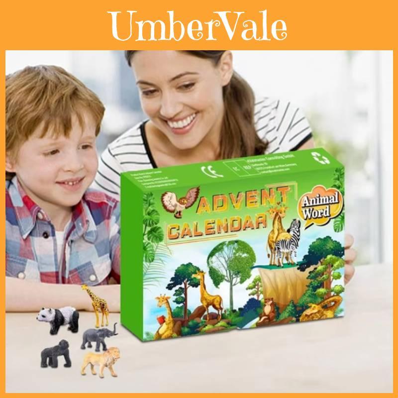 Animal Countdown Calendar Kit With Plastic Toy Figures For Young Adults Holiday Decor