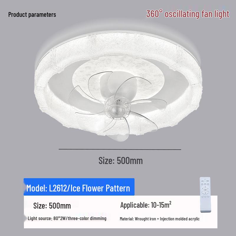 360° Oscillating Smart Ceiling Fan Light with Silent, Variable Frequency for Bedroom & Dining Room
