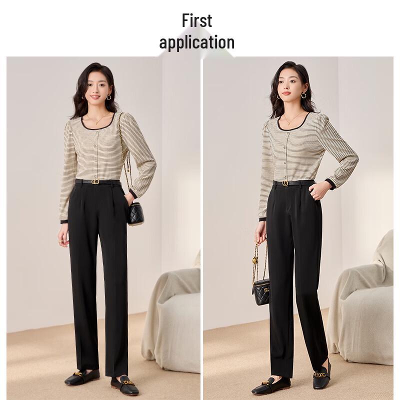 Chushen Women's High-Waist Wide-Leg Trousers