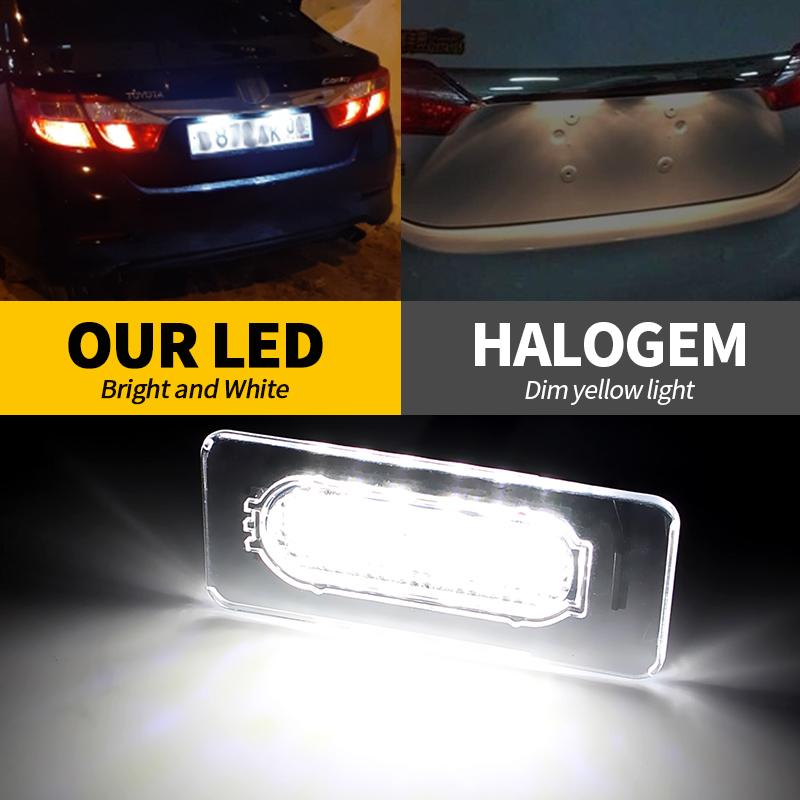 2PCS LED License Plate Lights Car Error Free Rear Number Lamps White Auto Accessories for Toyota Corolla Sedan 2014-2025