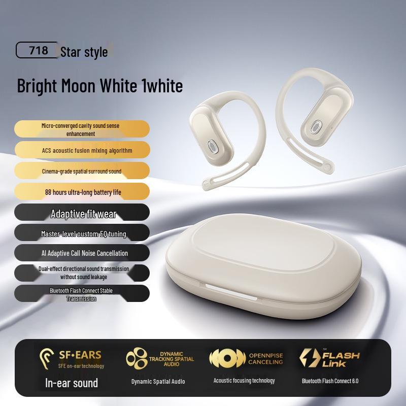 2026 New Model Open-ear Wireless Earbuds - Long Battery, Noise Cancelling, Comfortable for Sports